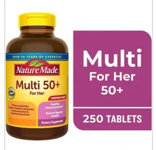 Nature Made Multi 50+ for Her Women's Multi Vitamin 250 Tablets Exp 2/2027