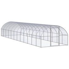 Chicken Coop Silver Galvanized steel Large Durable Chicken Coop