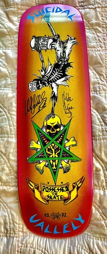 Signed Mike Vallely, Mike Muir Suicidal Hand Painted screened Deck Dogtown 41/72 - Picture 1 of 5