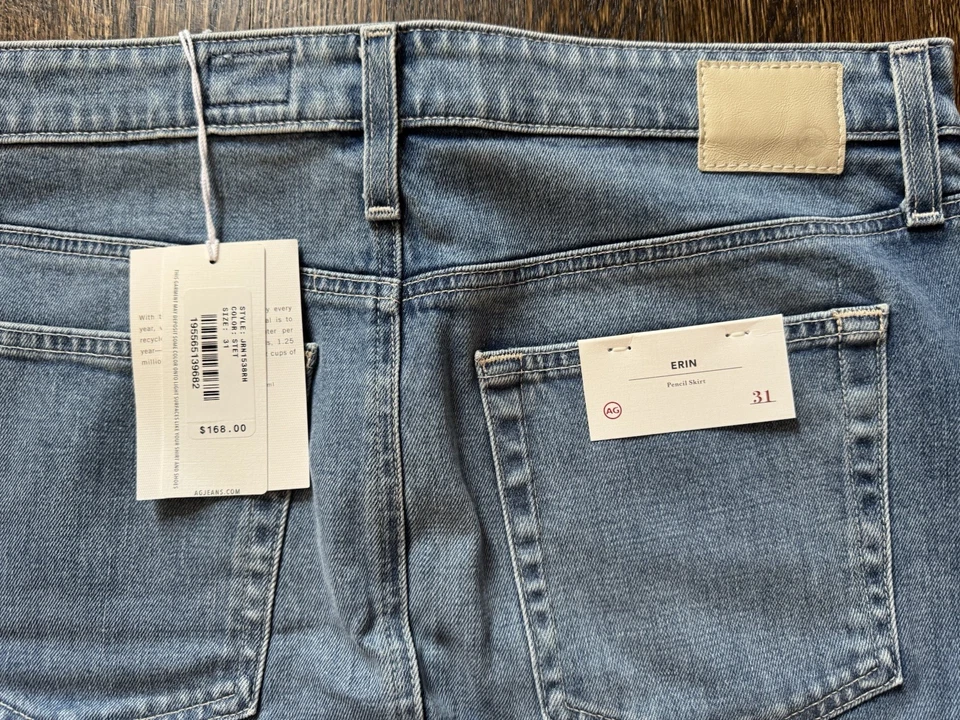 AG Adriano Goldschmied Women's Blue Erin Denim Pencil Skirt, Size 31, NWT - Image 2 of 4