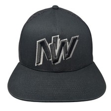 NW Snapback Mesh Back Trucker Hat Black One Size Adjustable Embroidered
