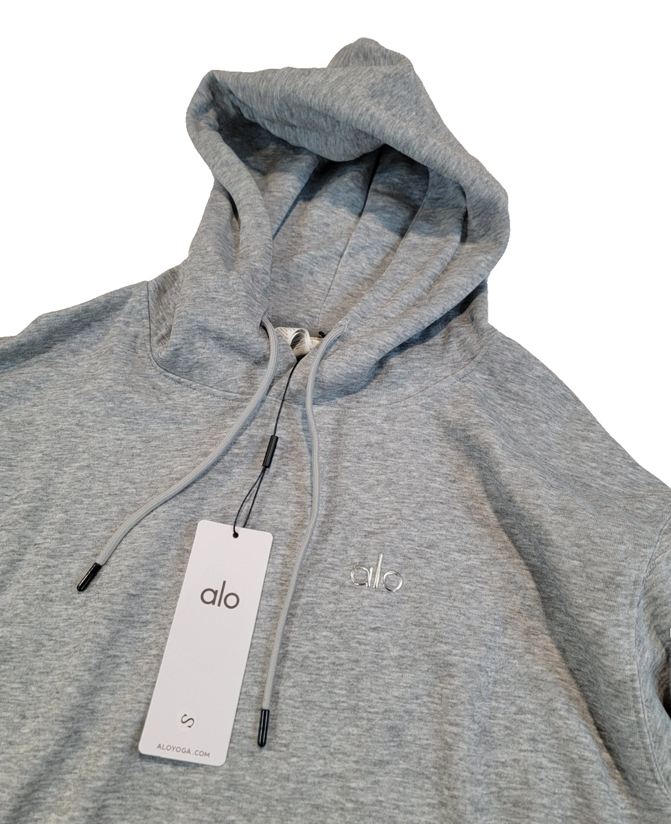 Alo Yoga Accolade Hoodie Woman's Size Small Solid Gray Long Sleeve