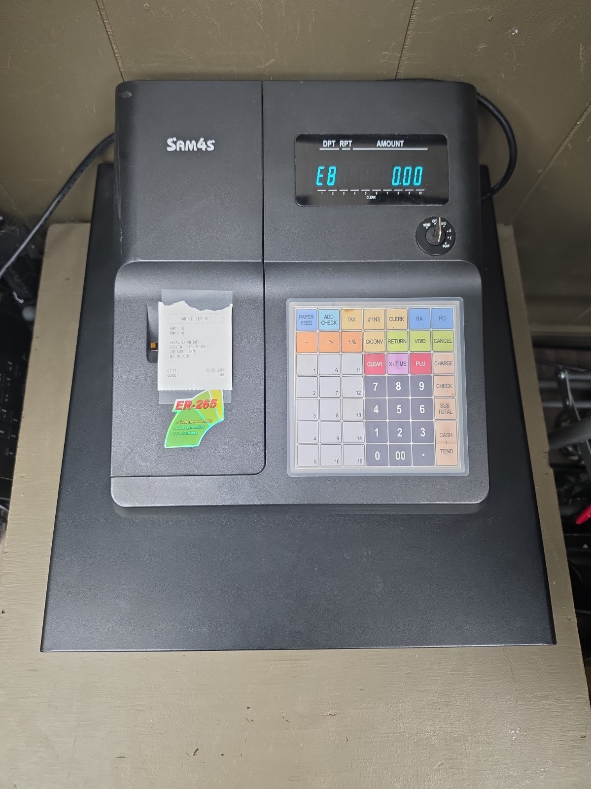 SAM4s ER-265B POS Cash Register NO KEY RL1008