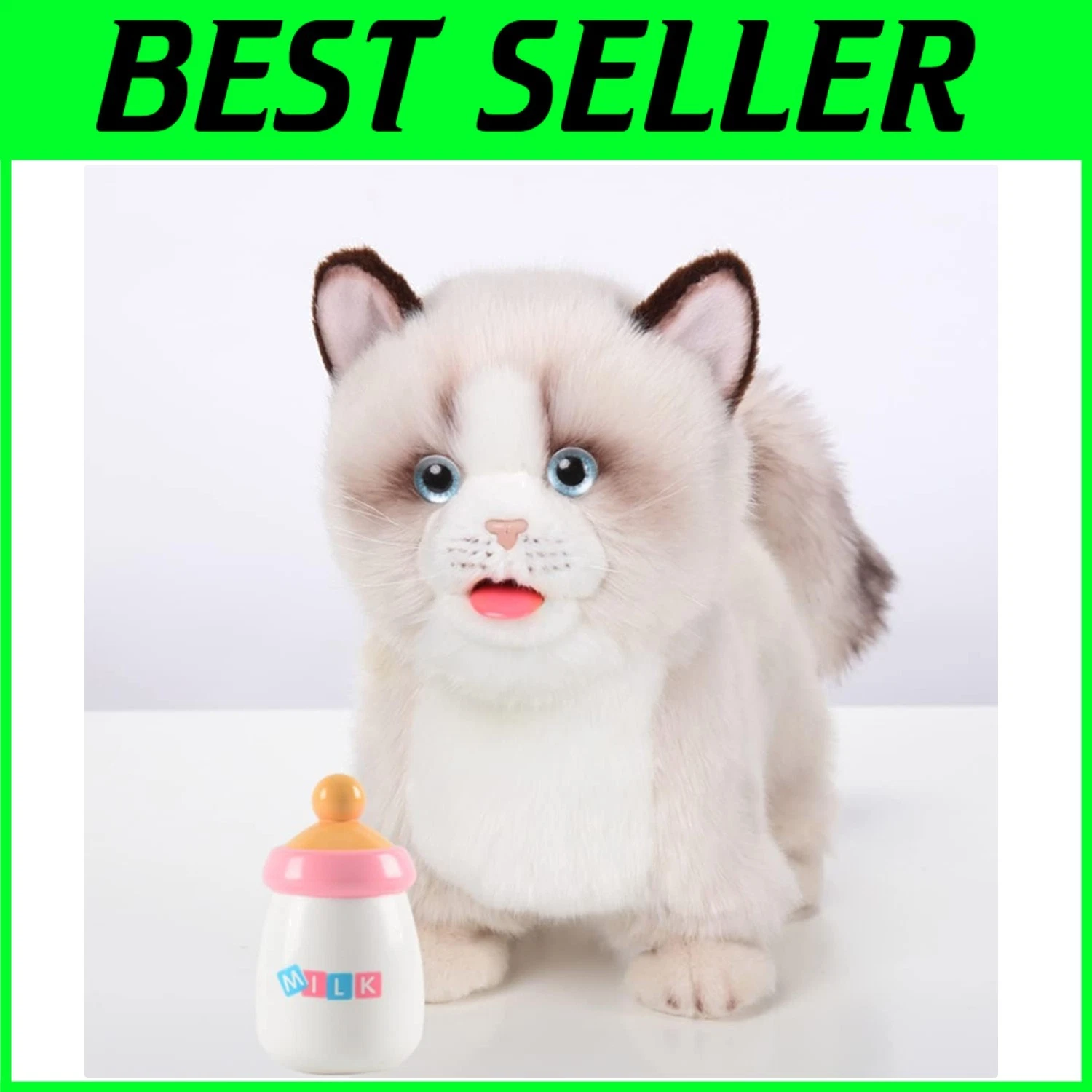 Eco-Friendly Plush Ragdoll Cat - Interactive Robotic Pet for Toddlers and Kids