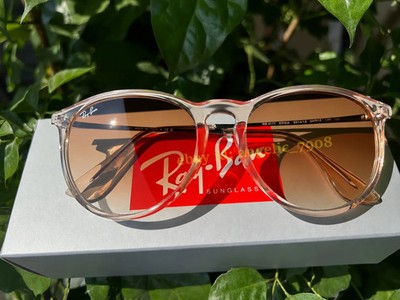 Ray-Ban Erika RB4171 Sunglasses Transparent Brown Frame Brown Gradient Lens 54