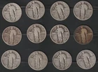 12 US Silver Standing Liberty Quarters Coins Various Dates