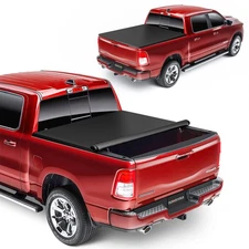 ?8ft Soft Roll-Up Truck Bed Tonneau Cover Waterproof For 02-19 Dodge Ram 1500