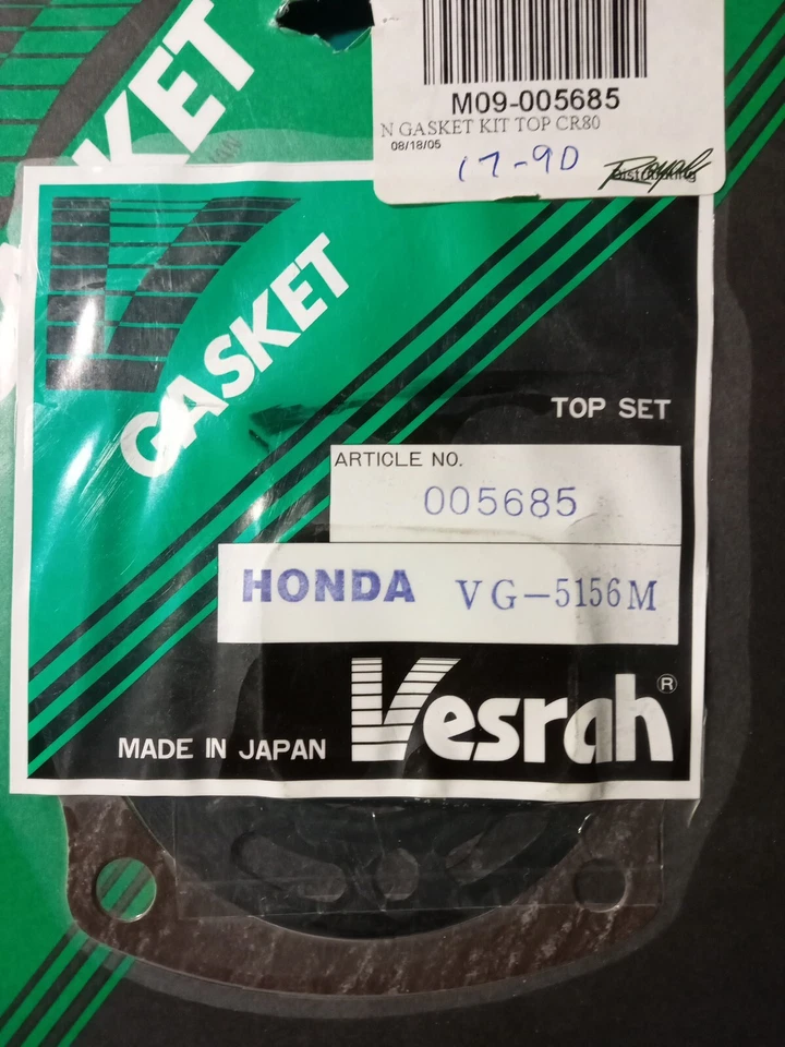 Honda CR80R CR80RB Top End Gasket Set Vesrah VG-5156-M Fits 1992-1998 80cc - Image 4 of 4