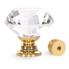 Gold Crystal Knobs Elegant Cabinet Drawer Pulls, Modern Home Hardware