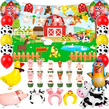 Farm Party Decorations Farm Birthday Supplies Balloons Animal Party Balloons Set