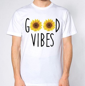 Détails Sur Good Vibes Tournesol T Shirt Fleur Jaune Soleil Plantes Top Afficher Le Titre Dorigine