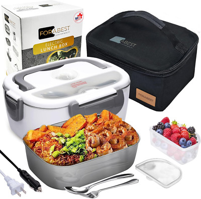 FORABEST Electric Lunch Box for Adults, Fast 80W Heated Lunch Box for Adult 