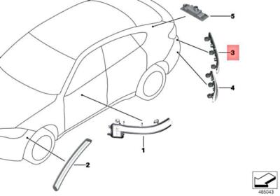 OEM BMW F39 X2 16D 18D 18DX 18I 20D Rückstrahler hinten links  