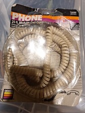 25 Ft Modular Coil Phone Cord Gemini. TA65BE BEIGE. 1991.