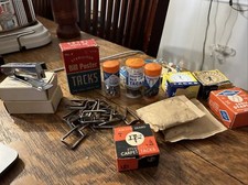 VINTAGE TOOLS UPHOLSTERY TACKS NAILS CARPENTER ARCHITECTURAL CRAFTS CARPET LOT
