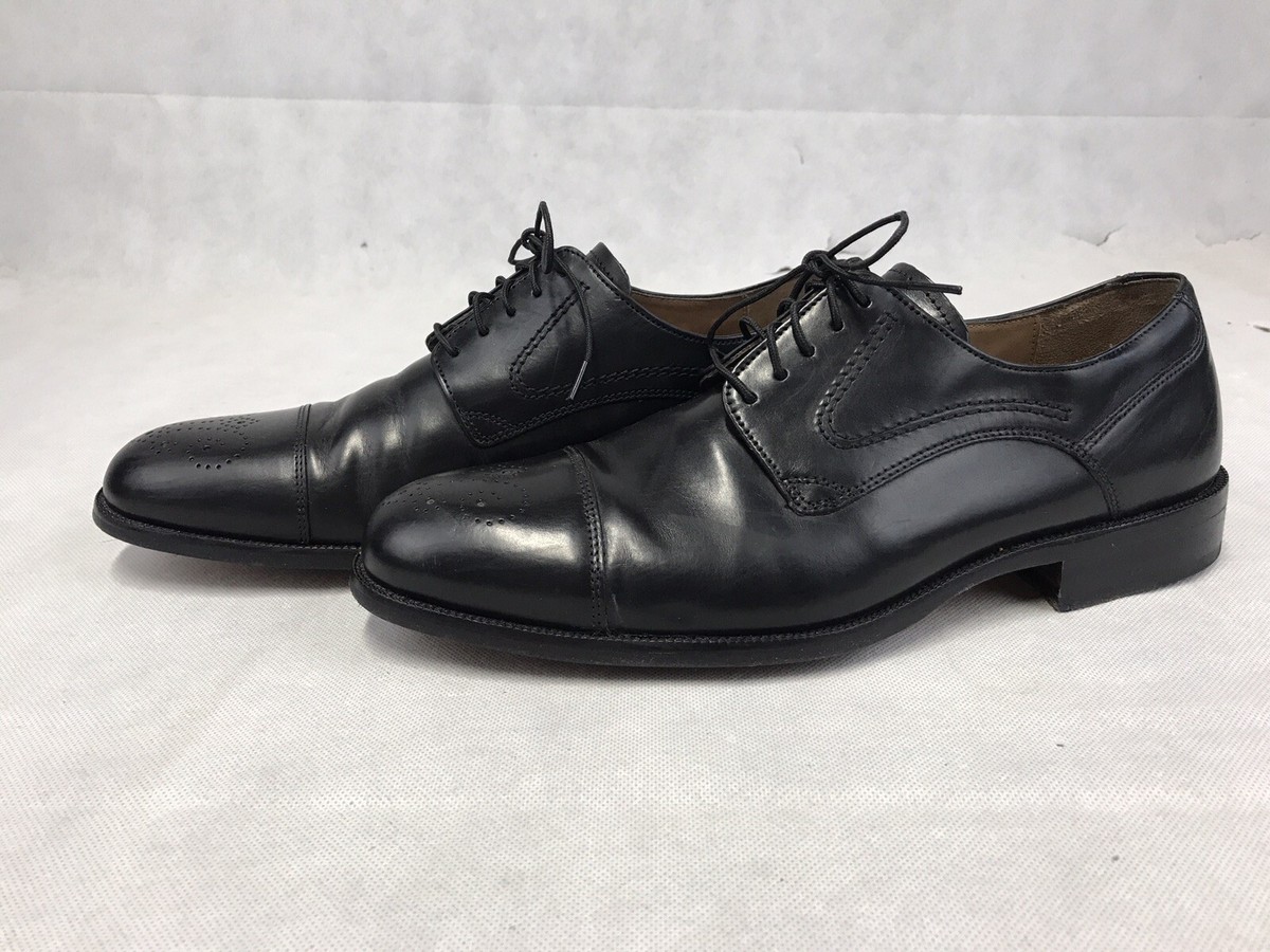Johnston  Murphy Men\'s Black Leather Oxford Sz 9 M Johnston and Murphy Dress Shoes Mens 9 M Signature Series  main image 2