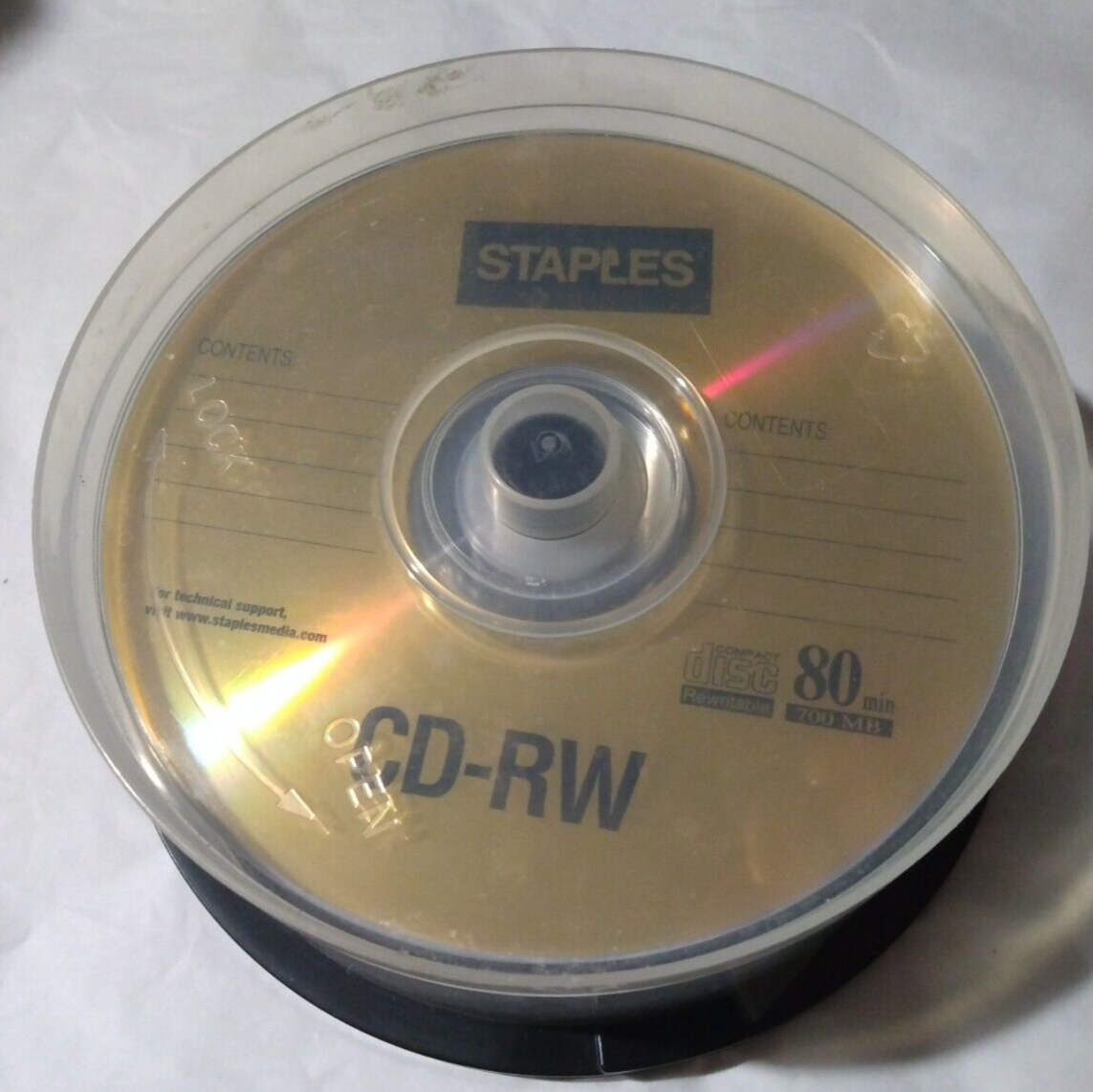 Staples Cd R 25 Pack Staples CD-RW Blank Discs w/ Spindle Recordable Unused | eBay