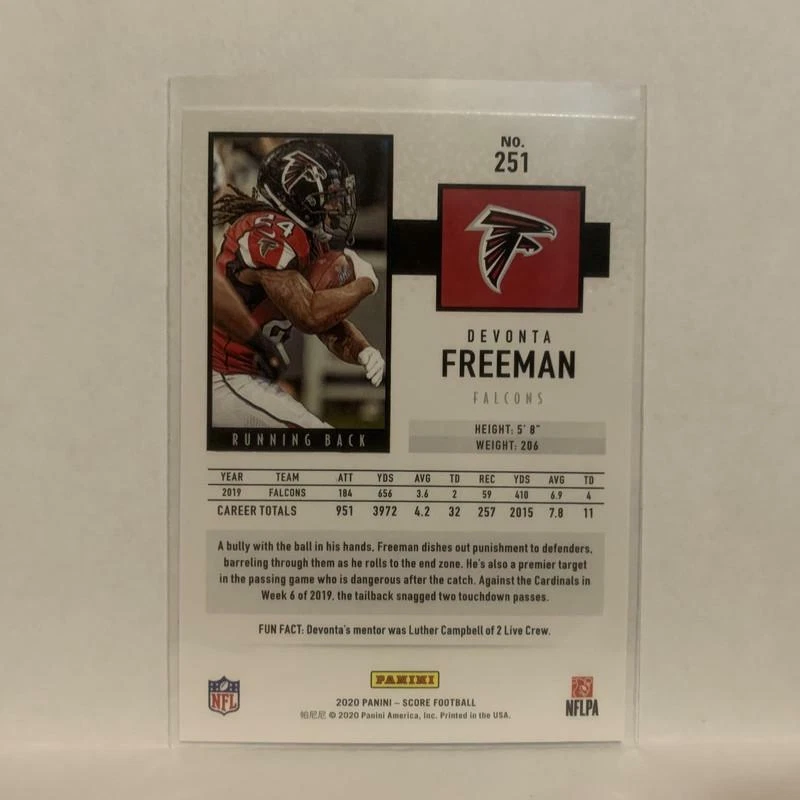 #251 Devonta Freeman Atlanta Falcons 2020 Score Football Card LA - Image 2 of 2