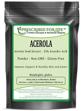 Acerola - Extracto de semilla de acerola en polvo - 25% ácido ascórbico (Malphighia glabra),