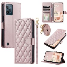 For Oppo Realme 9 10 11 Narzo 50 C31 C35 Magnetic Grid Leather Wallet Phone Case