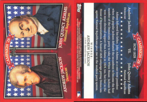 Topps #HCM-1828 2008 Andrew Jackson/John Quincy Adams - casi como nuevo - Imagen 1 de 1
