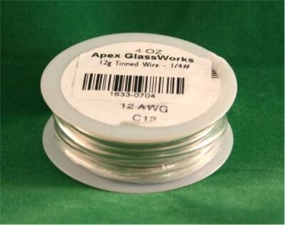 1/4 lb. 12g Gauge Tinned Copper Wire for Stained Glass Projects