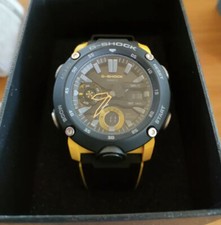 Casio G-Shock GA-2000-1A9JF Black Carbon Case with Yellow Rubber Band From Japan