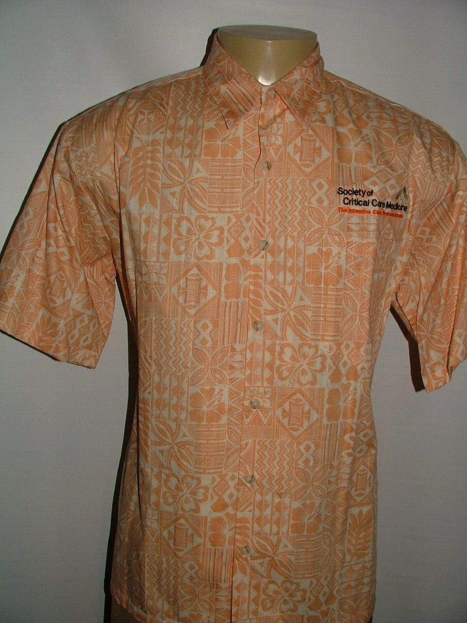 MENS TORI RICHARD CASUAL SHIRT SIZE L 100% COTTON ORANGE WHITE FLORAL #195