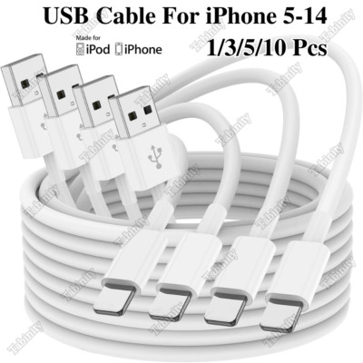 USB Charging Cable Charger Cord Lot For Apple iPhone 14 13 12 11 X XR 8 7 6 Plus