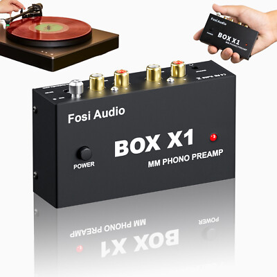 Fosi Audio Box X1 Phono Vorverstärker für MM Plattenspieler Stereo Phonograph