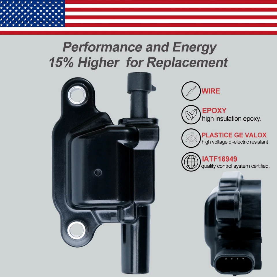 Катушка зажигания от оригинального производителя 8 шт., свеча зажигания Iridium 8 шт. и комплект проводов 8 шт. для Chevy GMC V8 UF413 - Изображение 3 из 4
