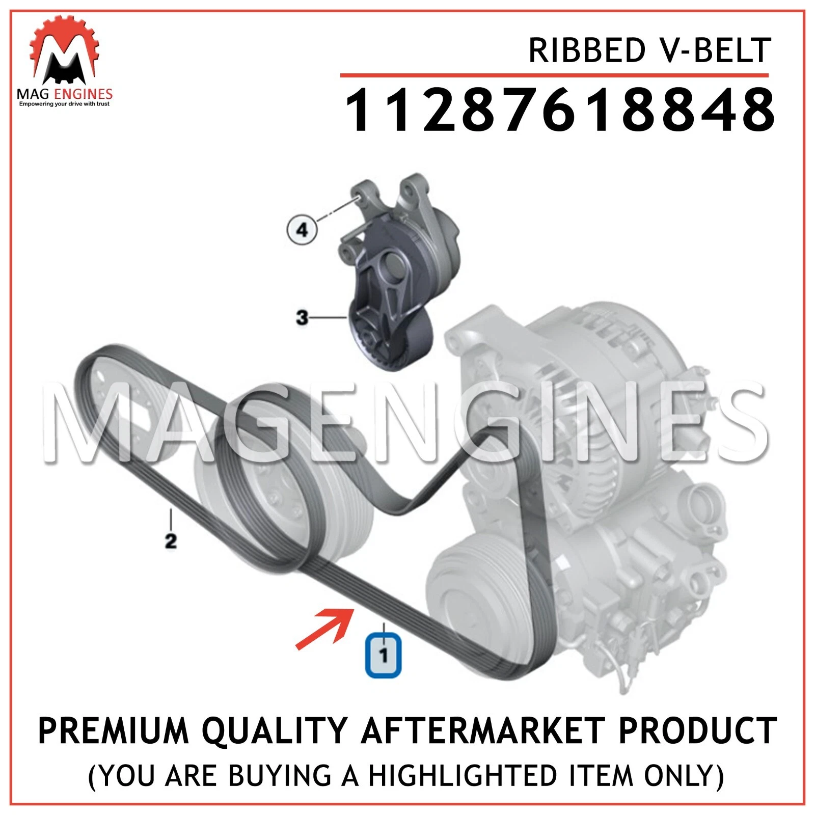 11287618848 V RIBBED BELT N20 N26 FOR BMW 220i 228i 228iX X1 16i X1 18i X1 20i