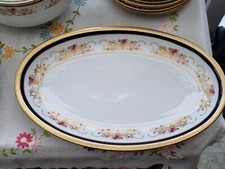 ECHT COBALT Reichenbach SERVIERTELLER SCHALE OSTDEUTSCHLAND DDR PORZELLAN 32x21cm