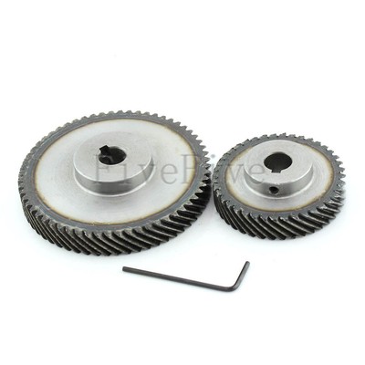 1M 30T//15T Metal Helical Wheel Gear 90° Pairing Bevel Gearing Set Kit Ratio 2:1