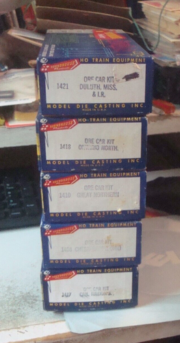 HO. ROUNDHOUSE. VINTAGE. 26' ORE CAR KITS. LOT OF 5.