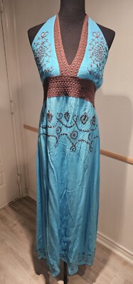 turquoise and brown maxi dress Turquoise Ditsy Floral V-Neck Butterfly Sleeve Maxi Dress main image 1