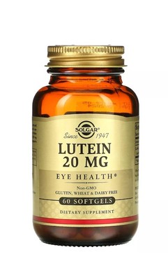 Solgar Lutein, 20 mg, 60 Softgels Best By 03/2025