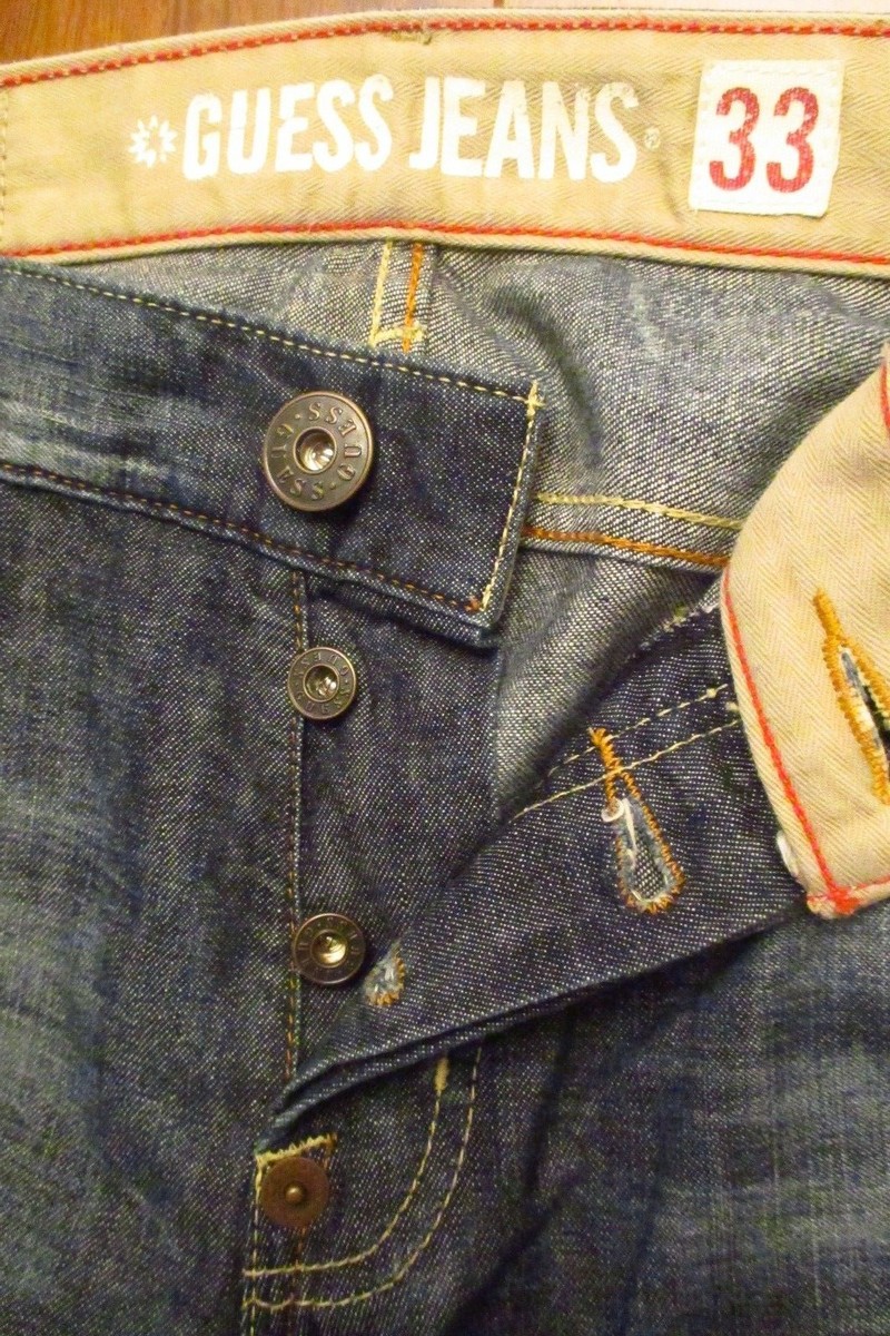 Jean Guess Homme Droite Coupe Classique - Taille 33 X 33 - 100% Coton - Très Bon état