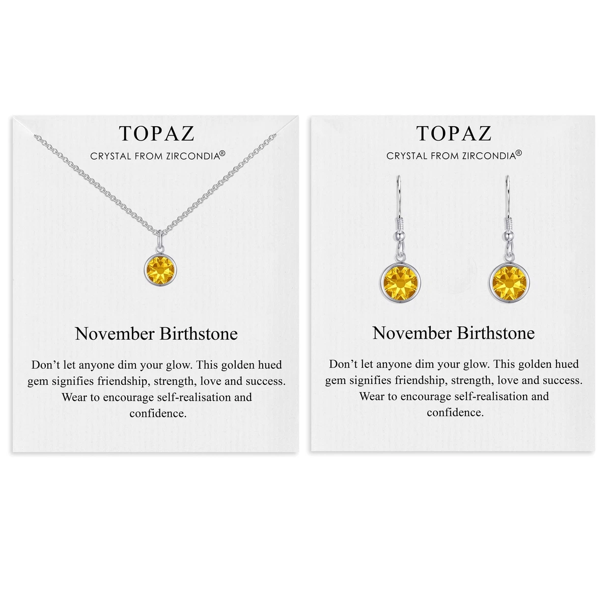 Birthstone earring and necklace set deals