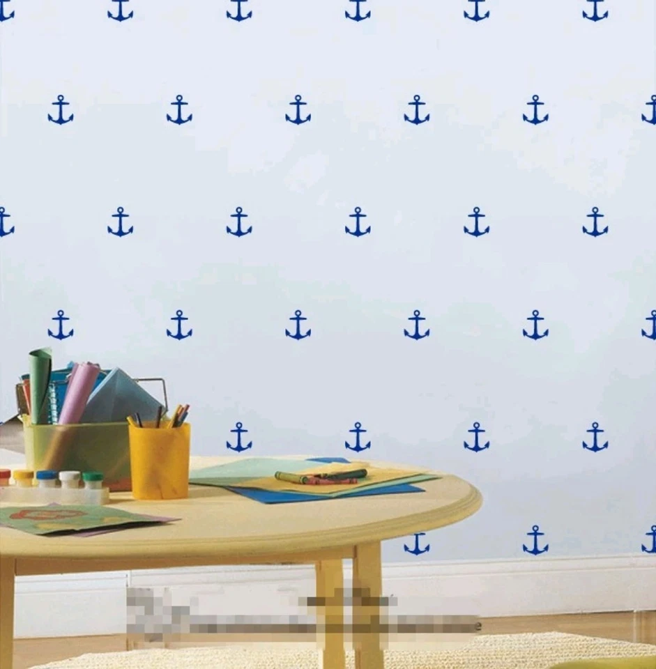 Anclas Náuticas Azul Bebé Guardería Niño Dormitorio Foto 2 de 2