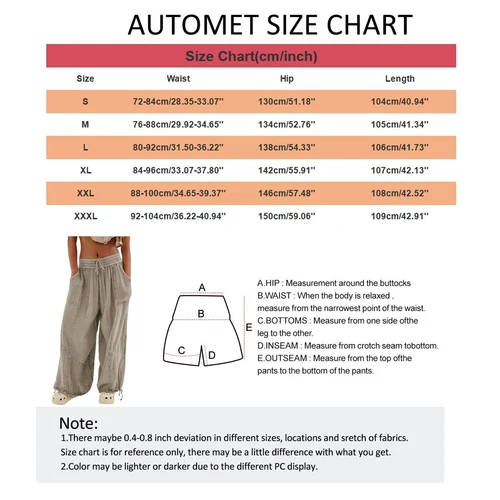 Women's Cargo Pants Baggy Wide Leg Loose High Waist Pockets Sweatpants Trousers - Picture 42 of 48