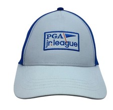 PGA Jr. League White Blue Mesh Back Cap Hat Garb Adjustable Boy Ages 5-12