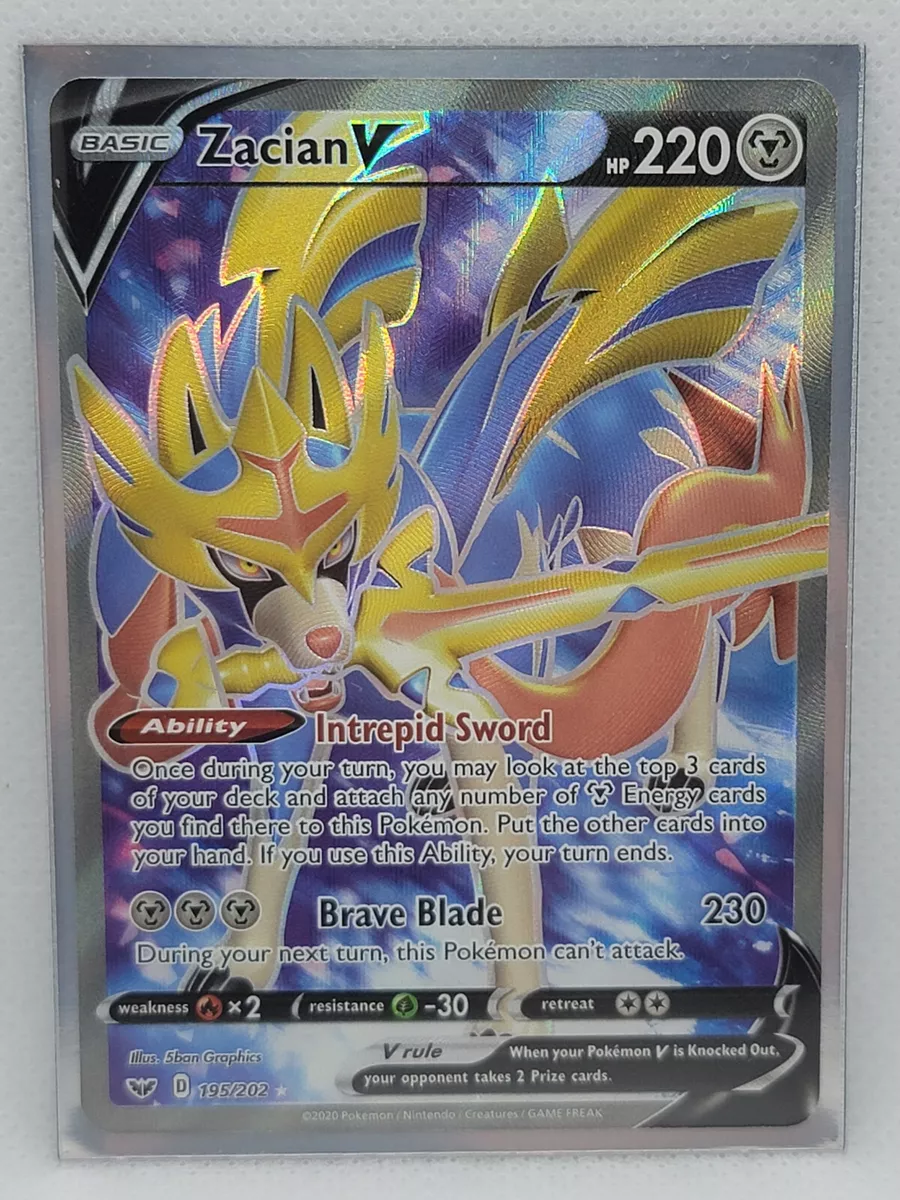 Zacian V 195/202 Sword & Shield NM Full Art Ultra Rare Pokemon Card