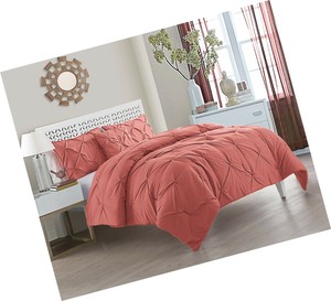 Vcny Home Carmen Comforter Set Queen Coral 4 Piece Queen 90 X 90