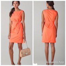 DIANE VON FURSTENBURG DVF Della Mango Coral Wrap Ties Sleeveless Sheath Dress 0