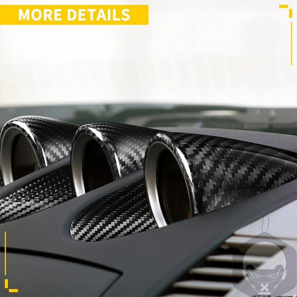 Pegatinas de cubierta de puntero de tablero de fibra de carbono real para Nissan 350Z Z33 Foto 2 de 4