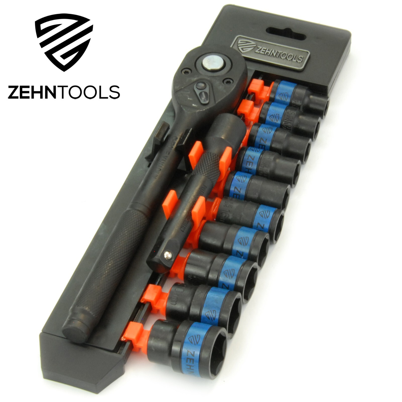 12PC BLACK OXIDE SOCKETS RATCHET WRENCH SET 1/2 INCH DRIVE METRIC WITH HOLDER