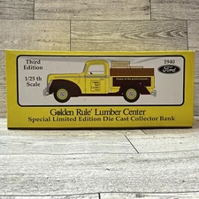GOLDEN RULE 1940 Ford Pickup Die Cast Coin Bank #62518 (1995) *Stained Box*