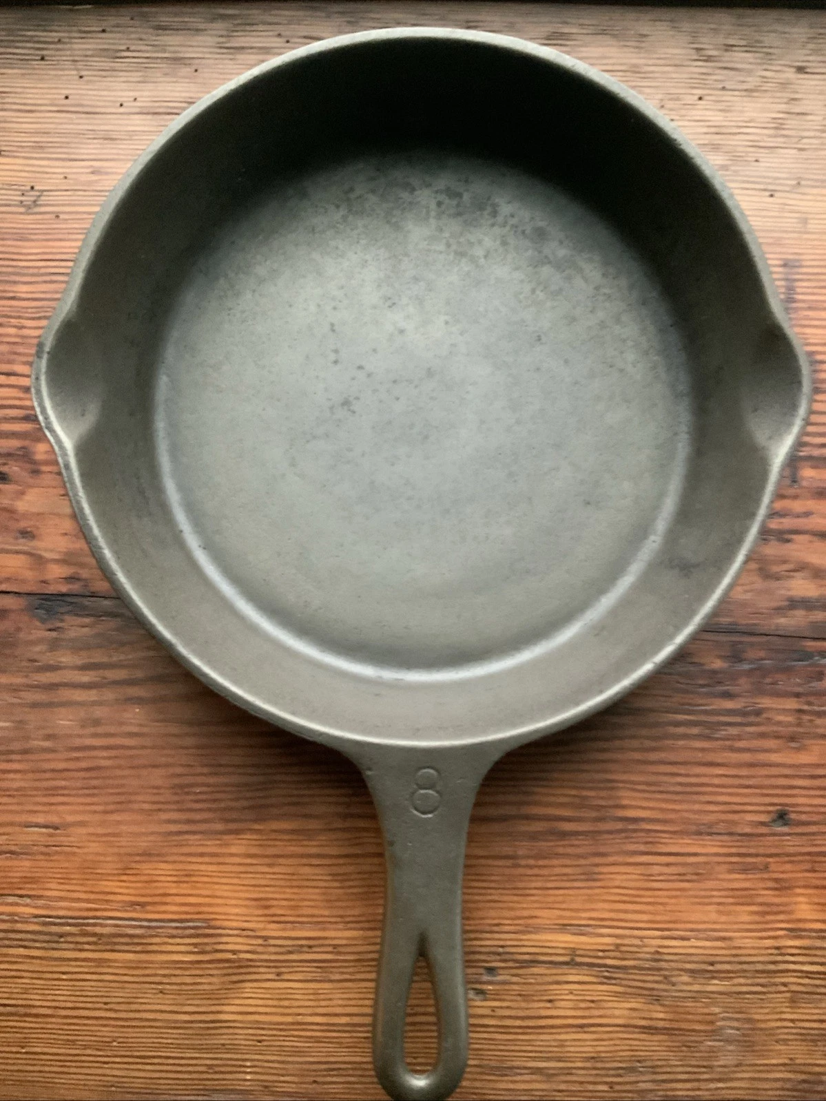 Wagner Unmarked Fat Handle Cast Iron Skillet #8, Restored