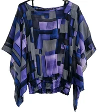 Simply French International Design Purple Geometric  Cami Sheer Small